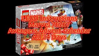 LEGO Instructions Marvel 76267  Avengers Advent Calendar All 24 Stages [upl. by Aisitel184]