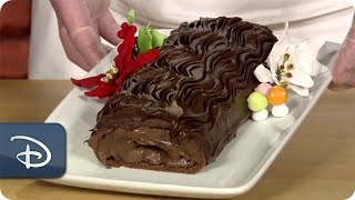 Disneys Pastry Chef Shows HowTo Bake Yule Log Cake [upl. by Paradies]