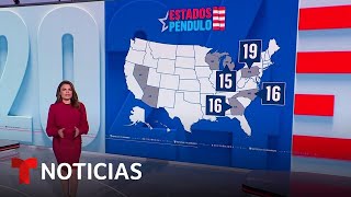 Donald Trump y Kamala Harris se centran en los llamados estados péndulo  Noticias Telemundo [upl. by Dihahs]