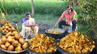 25 KG Crunchy Potato Chips Cooked By Daddy and Mom  How to Make Crispy Potato Chips [upl. by Giverin510]