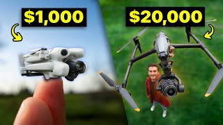 LEAST Expensive Vs MOST Expensive Drone  DJI Mini 4 Pro Vs Inspire 3 [upl. by Tildi]