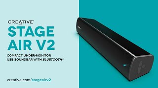 Creative Stage Air V2  Compact Undermonitor USB Soundbar with Bluetooth 53 [upl. by Skippie]