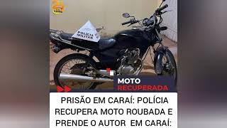 PRISÃO EM CARAÍ Polícia Prende Indivíduo Suspeito De Roubo de Moto em Caraí‐ MG [upl. by Hulen]