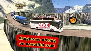 driving overload bus on beautiful road 24 [upl. by Granlund]