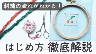 【刺繍】初めての方にもわかりやすい！はじめ方を流れで解説 [upl. by Ettolrahc]