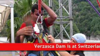 Goldeneye Bungee Jump at Verzasca Dam Switzerland [upl. by Orelle819]