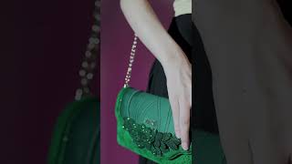 Philippa Festive Green Slingback Heels amp Bag For Women By JULKÉ heels bag [upl. by Atinnod440]