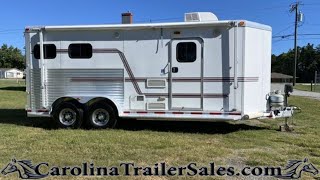 🦄 2007 Adam 2 Horse Bumper Pull Trailer with 9 LQ amp Slide Slant Load RARE All Aluminum 🐎 [upl. by Dunseath]