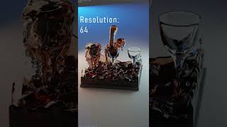 Blender Fluid wine  32 to 256 Resolution Comparison blender satisfying simulation [upl. by Ycat]