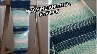 Machine knitting  Single bed knitting stripe pattern Birdseye stripes ♥️ [upl. by Isus]