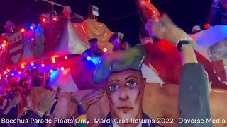 Mardi Gras 2022 The Return Bacchus Parade Floats Only St Charles Ave mardigras2022 mardigras [upl. by Karas]