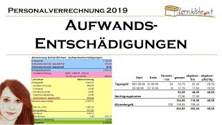 Abrechnung von Aufwandsentschädigungen in der Personalverrechnung 2019 [upl. by Nairadas381]