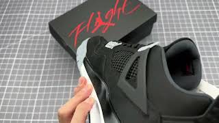 Air Jordan 4 Retro quotBlack Canvasquot Add WhatsApp：86 15980346095 [upl. by Loise]