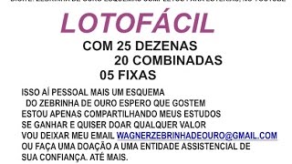 ESQUEMA COMPLETO GRÁTIS LOTOFÁCIL 25 DEZENAS 8 CARTÕES [upl. by Elata683]