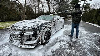 Winter Car Washing 2024  The Camaro ZL1 1LE [upl. by Ak576]