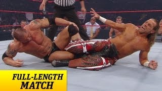 FULLLENGTH MATCH  Raw  Batista vs Shawn Michaels  Lumberjack Match [upl. by Travis539]