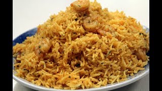 Simple Prawn Pulao  Indian Seafood Dishes  Sanjeev Kapoor Khazana [upl. by Busby733]