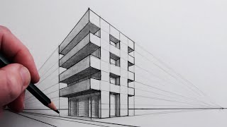 How to Draw Buildings using TwoPoint Perspective [upl. by Henig]