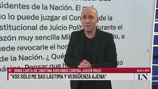 Cristina le respondió a Milei luego de que el Gobierno le quitara la jubilación de privilegio [upl. by Errised]