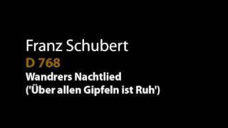 Schubert D 768 Wandrers Nachtlied Über allen Gipfeln ist Ruhwmv [upl. by Irwin988]