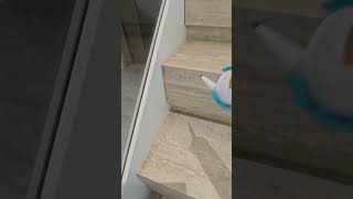 Glass Mable Stair Installation construction stairs interiordesign builder home [upl. by Asselim]