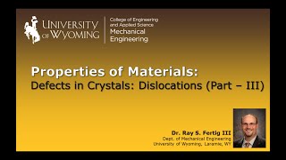 32c Defects in Crystals Dislocations  Part III [upl. by Aleemaj447]