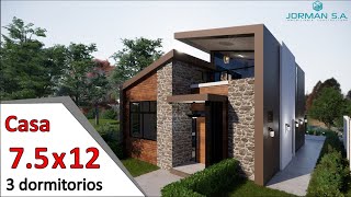 modelo de casas de 2 pisos Casa 75x12 metros Home Design Plan [upl. by Henebry]