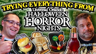 Review of EVERY NEW TREAT amp DRINK  Halloween Horror Nights 33 at Universal Orlando [upl. by Ludly]