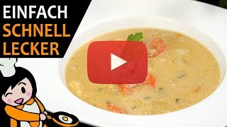 Blumenkohlsuppe mit Sauerrahm  Rezept Videos [upl. by Kcyrred]