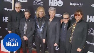 Rock icons Bon Jovi inducted into Rock n Roll Hall of Fame  Daily Mail [upl. by Jabin]