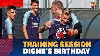 Lucas Digne receives birthday well wishes in morning training [upl. by Christopher916]