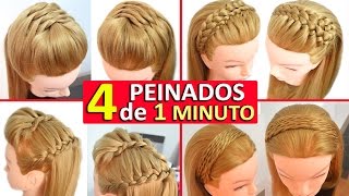 4 Peinados Casuales para Cabello Largo con Trenzas Diademas Faciles y Rapidos [upl. by Gney741]