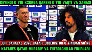 QATAROZBEKISTON OYINIDAN SONG SRECHKO KATANES QATAR MURABIYI VA FUTBOLCHILAR FIKIRLARI [upl. by Filia]