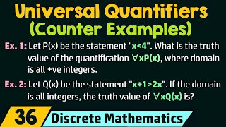 Universal Quantifiers  Counter Examples [upl. by Elamrej]