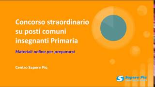 Percorso Formativo online di Preparazione Concorso Straordinario Primaria con UDA [upl. by Shreeves]