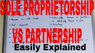 Sole Proprietorship vs PartnershipDifference between sole proprietorship and partnership firm [upl. by Hecht]