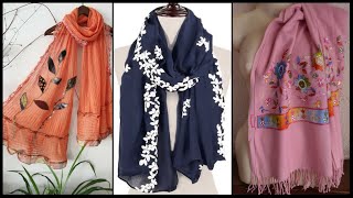 Unique stolar designs  Latest scarf designs for girls  Embroidered stolar designs [upl. by Werdna]