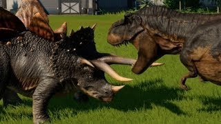 TRex vs Stegoceratops Triceratops Torosaurus Pentaceratops Styraco Chasmo amp Sino 1080p 60FPS [upl. by Obmar796]