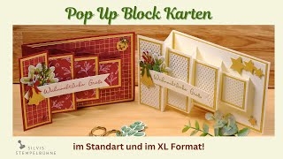 Besondere Kartentechnik Pop Up Block Karte Standart  XL Format  Golden Greenery  Stampin Up [upl. by Vidovic]