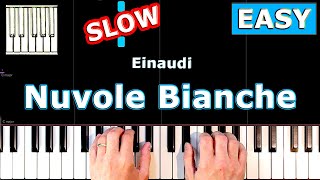 Einaudi  Nuvole Bianche  Piano Tutorial Easy SLOW [upl. by Terryn]