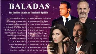 Ricardo Montaner Luis Miguel Laura Pausini Maná Miguel Bosé  Romantic Ballads  Latin Music [upl. by Atat]