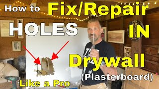 How to FixRepair a Hole in PlasterboardDrywall Like a Professional [upl. by Wyatan]