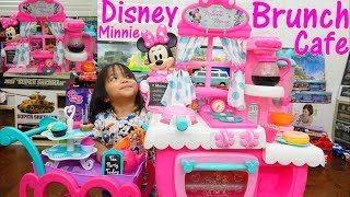 A PINK Kitchen Toy Playset Disney Minnie Brunch Cafe Cooking Pretend Playtime Fun w the Kids [upl. by Nayek]