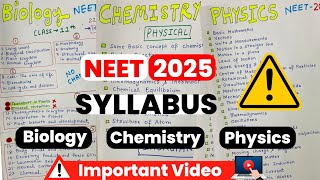 Neet 2025 Syllabus  Latest Neet Syllabus 2025  Physics Chemistry and Biology updated syallbus [upl. by Hodess]