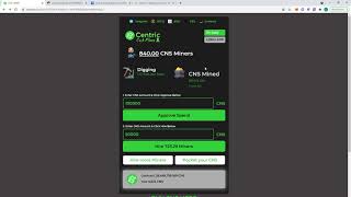 CNS MINER GAME  CENTRIC SWAP COIN  3 TÄGLICH  NEUER SMART CONTRACT [upl. by Mickey]