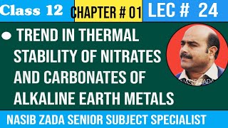 TREND IN THERMAL STABILITY OF ALKALINE EARTH METALS CHEMISTRY CLASS NASIB ZADA SSSPASHTO [upl. by Lindley]