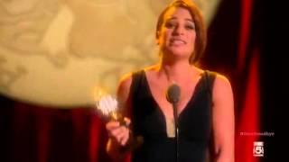 Rachel Berry wins the Tony Award Glee season 6 [upl. by Enirroc]