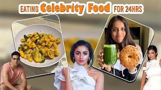 Eating CELEBRITY Favourite food for 24 hours 😱😱  Alia Bhatt Kylie Jenner Akshay Kumar [upl. by Nnaeel]