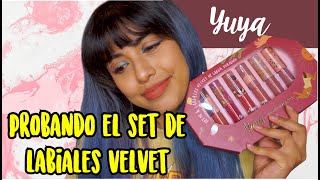 LABIALES VELVET DE YUYA 💋  SWATCHES [upl. by Nennarb]