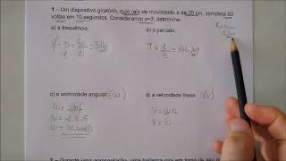 Velocidades Angular e Linear  Exemplos de Exercícios  Introdução ao MCU [upl. by Rosenwald]